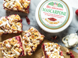 Cherry-Ricotta Bars with Lemon-Mascarpone Glaze