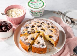 Cherry Ricotta Cake cherry ricotta cake baking recipe