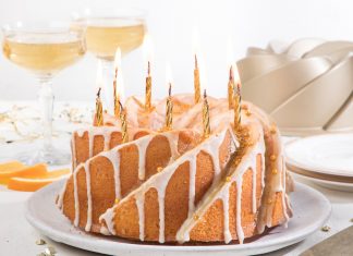 Mimosa Bundt Cake mimosa bundt cake with candles