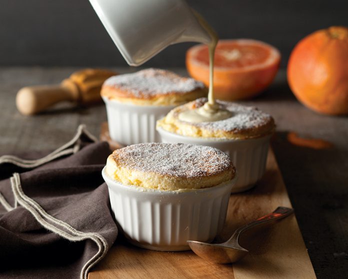 Grapefruit Soufflés with Grapefruit Crème Anglaise