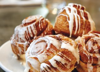 Cinnamon Rolls Cinnamon Rolls stacked on plate