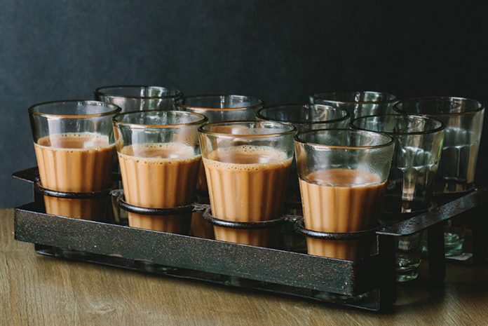 Asha Gomez's Chai in small glasses