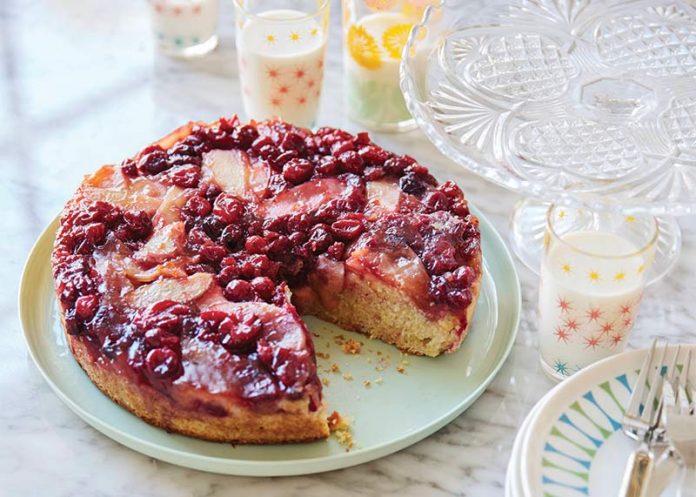 Apple-Cranberry Upside-Down Cornmeal Cake