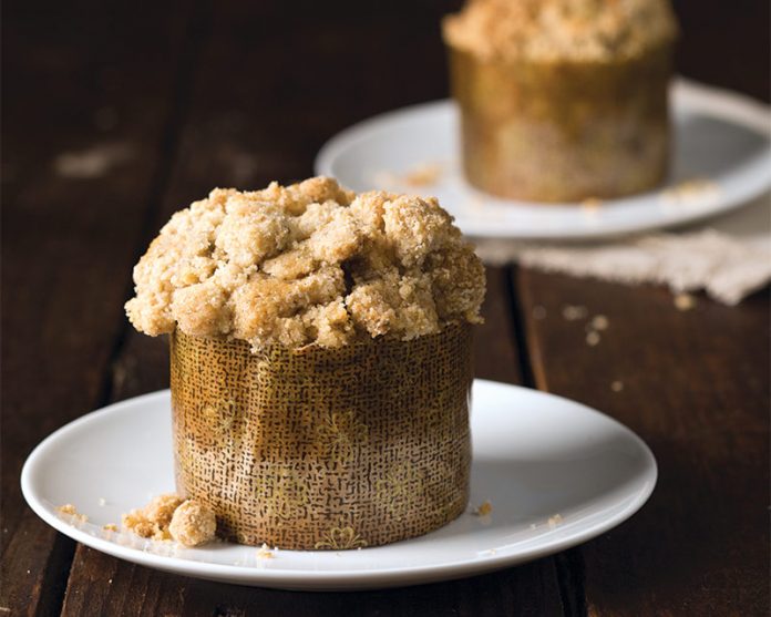 Pear-Walnut Muffins with Vanilla Bean-Ginger Streusel