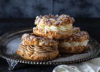 Paris-Brest Paris-Brestwith three different flavors of buttercream
