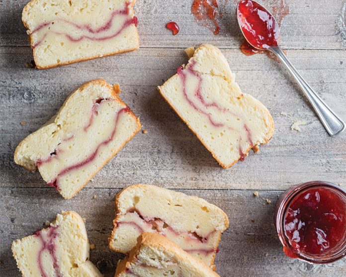 Strawberry and Cream Cheese Pound Cake Loaves