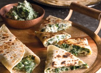 Spinach and Three Cheese Gözleme