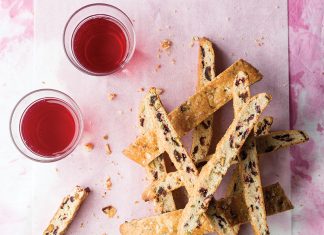 Candied Cherry, Date, and Pistachio Biscotti