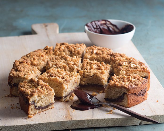 Peanut Butter-Nutella Coffee Cake