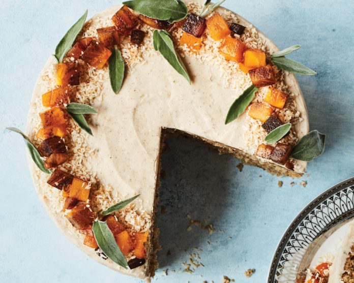 Spiced Persimmon Coconut Cake