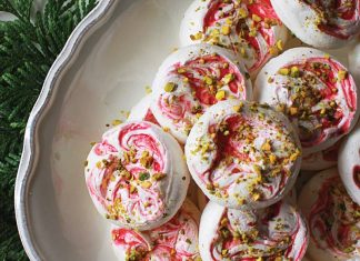 Raspberry Swirl Pistachio Meringue Cookies Raspberry Swirl Pistachio Meringue Cookies