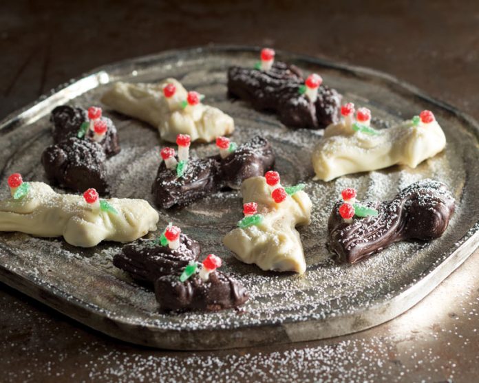 Cranberry Orange Yule Log Cookies