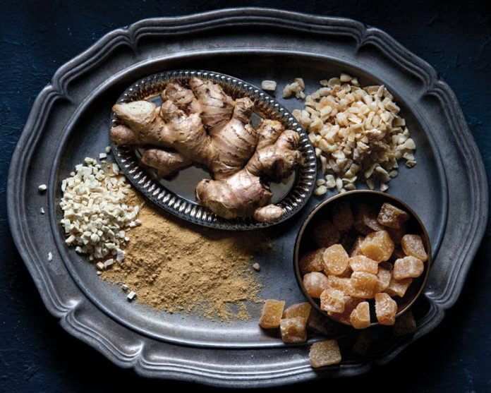 Baking with Ginger ginger types on tray