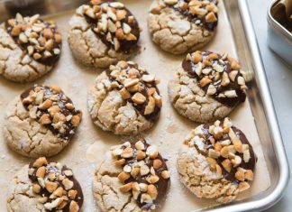 Chocolate-Dipped Peanut Butter Crinkle Cookies Baking with Peanut Butter