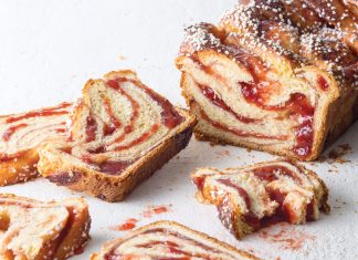 Strawberry Brioche with Pearl Sugar Strawberry Brioche Bread with Pearl Sugar
