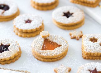 Hazelnut Linzer Cookies with Wine-Infused Jam
