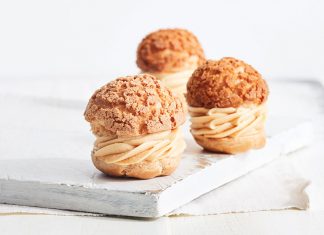 Caramelized White Chocolate Choux Puffs