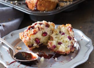 Meyer Lemon Pomegranate Muffins