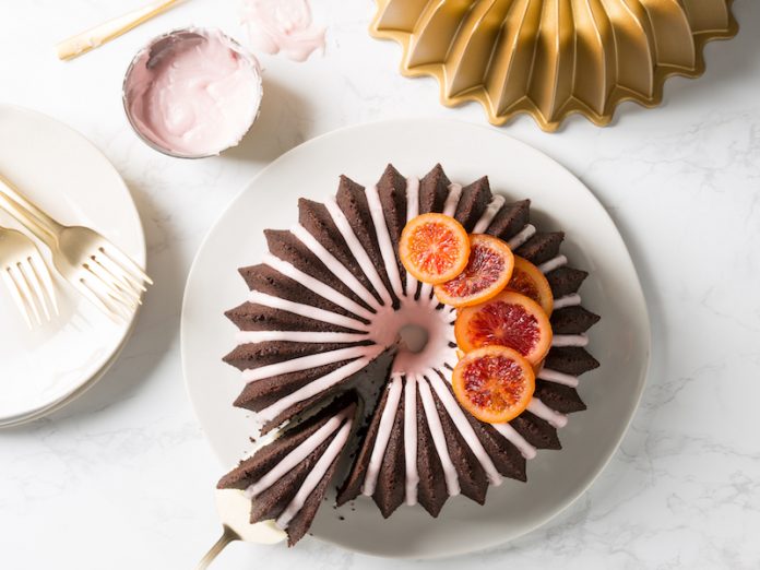 Chocolate Olive Oil Cake with Blood Orange Glaze bundt of the month