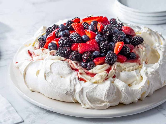 Vanilla Berry Pavlova