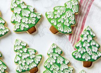 Winter Tree Cookies Winter Tree Cookies sugar cookies covered in green royal icing