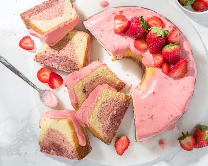 triple strawberry pound cake