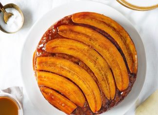 Bananas Foster Upside-Down Banana Bread bananas foster upside down banana bread