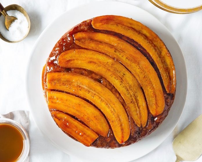 bananas foster upside down banana bread