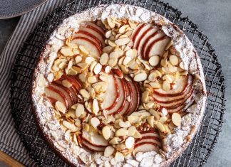 Pear-Almond Olive Oil Cake Pear-Almond Olive Oil Cake on wire rack