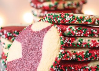 Peppermint-Mocha Red Velvet Marble Cookies Peppermint-Mocha Red Velvet Marble Cookies stacked
