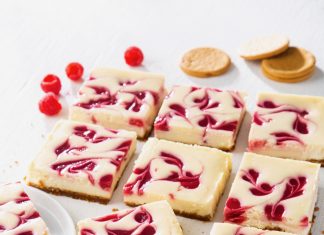 Raspberry Swirl Cheesecake Bars