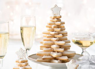 Iced Eggnog Shortbread Cookie Trees