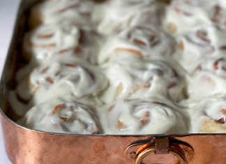 Brian’s Best-Ever Cinnamon Rolls Brian’s Best-Ever Cinnamon Rolls in copper dish