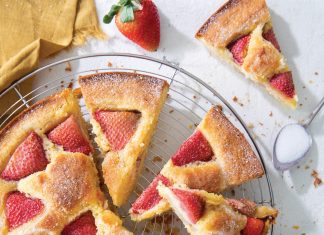 Strawberry-Orange Blossom Cornmeal Cake Strawberry-Orange Blossom Cornmeal Cake