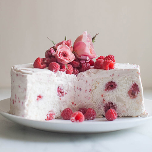 Raspberry Angel Food Cake