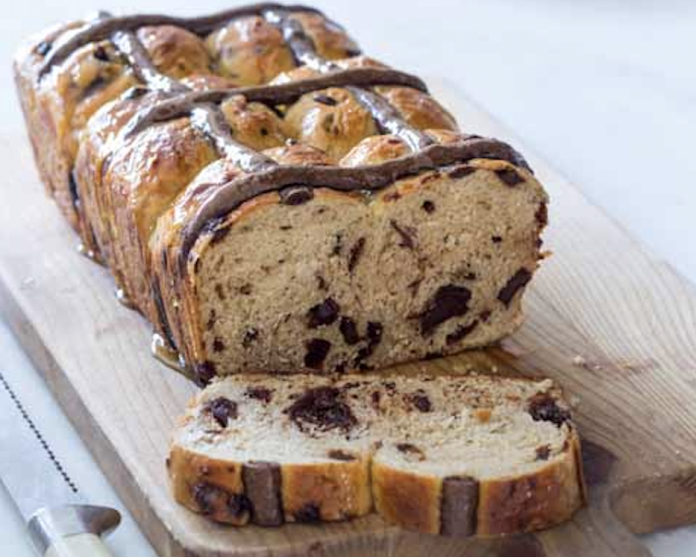 Chocolate Cherry Hot Cross Buns