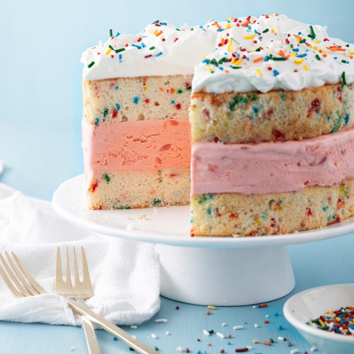 confetti ice cream cake