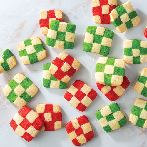 red and green checkerboard cookies - Bake from Scratch