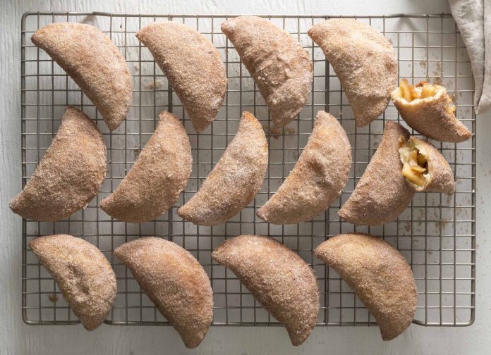 Fried Apple Hand Pies on wire rack
