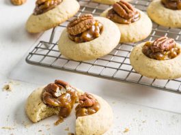 Bourbon Pecan Thumbprint Cookies Bourbon Pecan Thumbprint Cookies on cooling rack