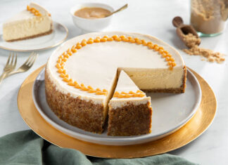 Brown Sugar Cheesecake with Butterscotch Sauce brown sugar cheesecake with butterscotch sauce