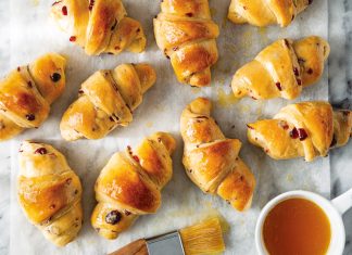 Cranberry-Orange Crescent Rolls cranberry-orange crescent rolls on parchment