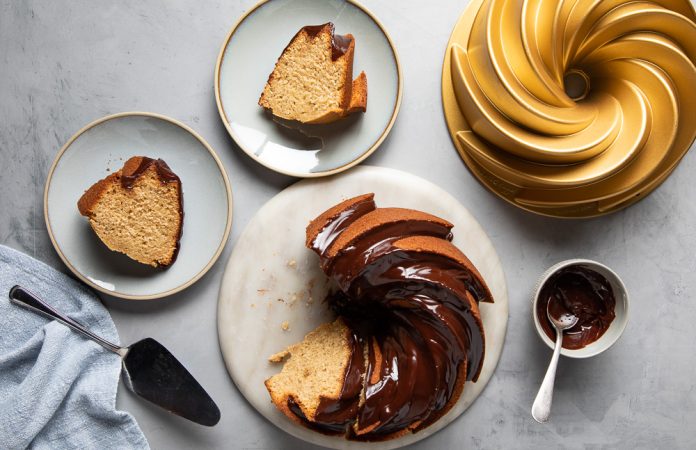 Peanut Butter Banana Bundt Cake recipe baking