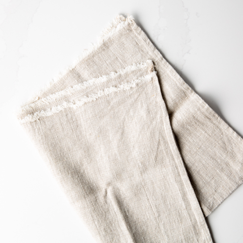 Linen Casa Natural Frayed Edges Towel