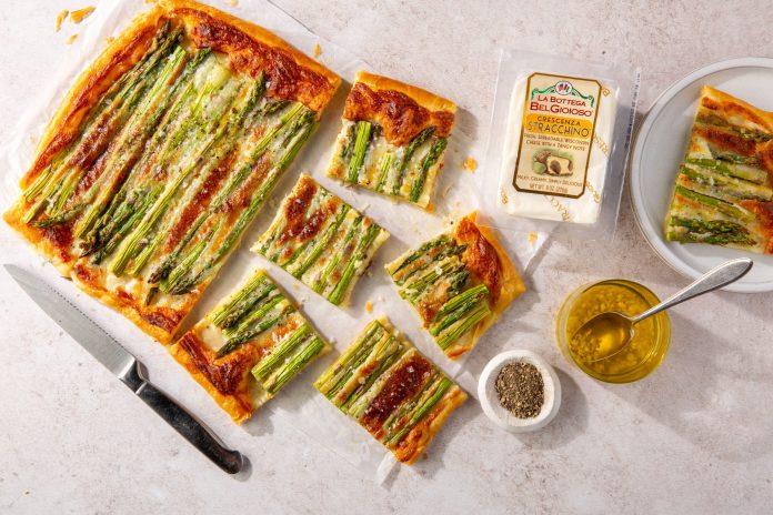 Asparagus-Crescenza Tart sliced