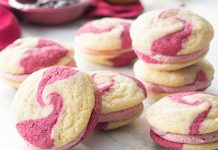Lemon-Raspberry Marble Sandwich Cookies Lemon-Raspberry Marble Sandwich Cookies