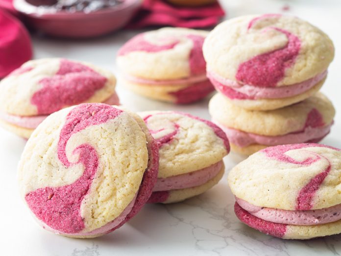 Lemon-Raspberry Marble Sandwich Cookies
