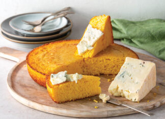Polenta Bread and CreamyGorg® polenta bread and creamygorg cheese