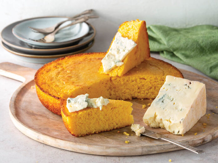 polenta bread and creamygorg cheese