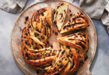 Mincemeat Wreath Mincemeat Wreath overhead on wooden cutting board